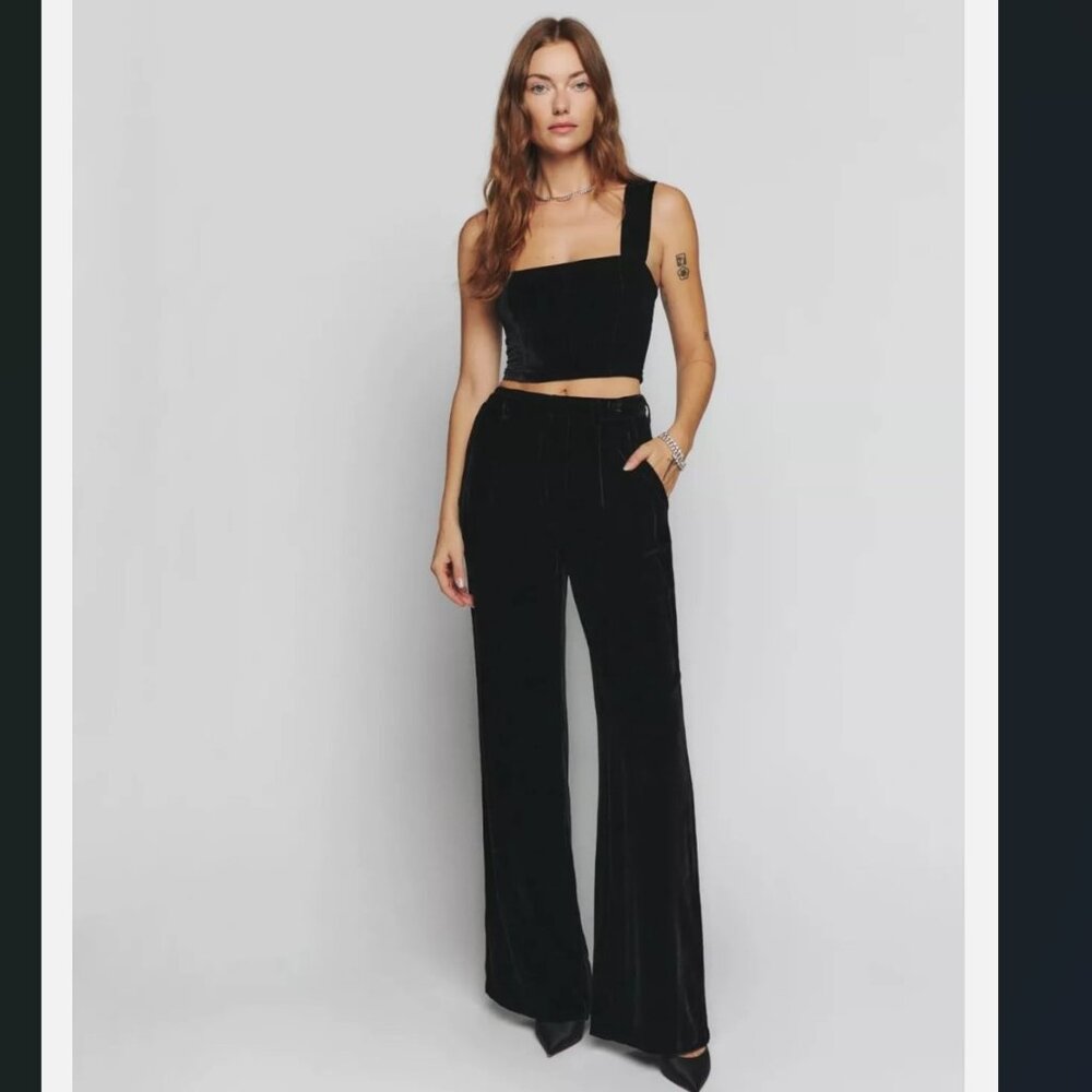 NWOT Reformation Wes Velvet Pants // Size 12